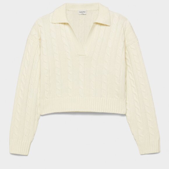 Aritzia Sunday Best Polo Sweater - XS [Whisper White] - Picture 1 of 6
